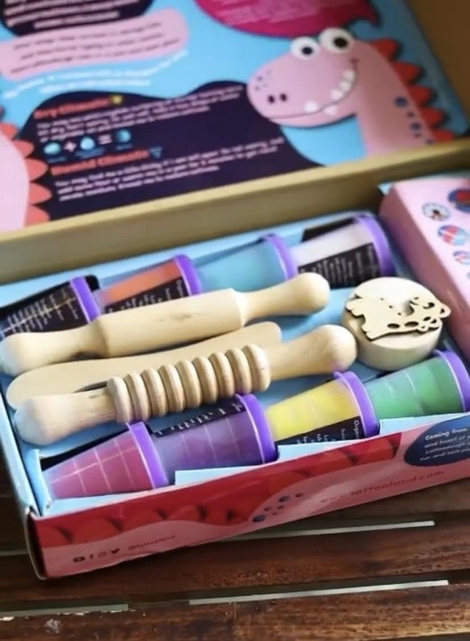 Lattooland Clay Dough Power Kit | Chemical-Free | Taste-Safe | Non-Toxic Soft Dough Creative Learning Activity Set | Multi-Sensory Play Kit with 8 Colors, 7 Tools & 3 Mats | Gift Set 2 3 4 5 Year - Image 1
